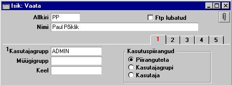 ldine moodul Ð Isikute register PŠis Allkiri Nimi FTP lubatud Tšštaja initsiaalid, mida kasutatakse Hansasse sisselogimisel ning Isiku mššramiseks k ikjal Hansas.