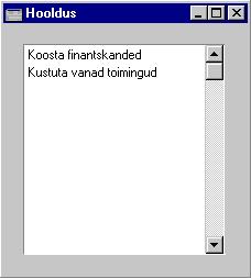Hooldused Hooldusfunktsioonid on enamasti m eldud mingite andmete uuendamiseks ning tavaliselt haaratakse registri k ik v i paljud kaardid. ldises moodulis on kaks sellist funktsiooni.