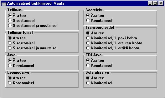 ldine moodul - Seadistused transpordisedeleidõ. Automaatselt saad lasta trÿkkida ka Lepingu SpetsiaalmenŸŸ kšsklusega ÔArveÕ koostatavad Arved.