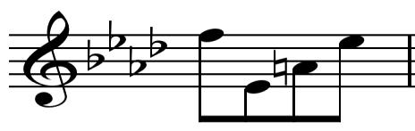 32 Tahdin 26 kolmannella iskulla muodostuu vasemman käden sävelestä Db sekä oikean G, C ja F sävelistä Eb13 kvartti sointu. Sävelet Db, G, C ja F ovat Eb13-soinnun intervallit 7, 3, 13 ja 9.
