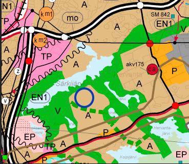 Suunnittelualue Suunnittelualue sijaitsee Särkijärven eteläpuolella, noin seitsemän kilometriä Tampereen ydinkeskustasta etelään. Suunnittelualueen pinta-ala on n. 20 ha.