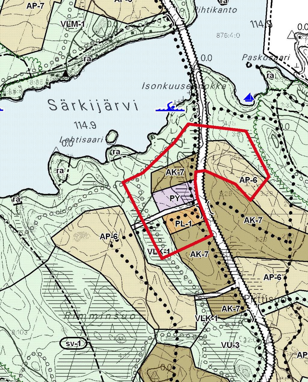 Vuoreksen puistokadun varressa on lähipalveluiden alue (PL-1), joka varataan päivittäiskäytössä oleville julkisille ja yksityisille palveluille, ympäristöön soveltuvalle työpaikkatoiminnalle ja