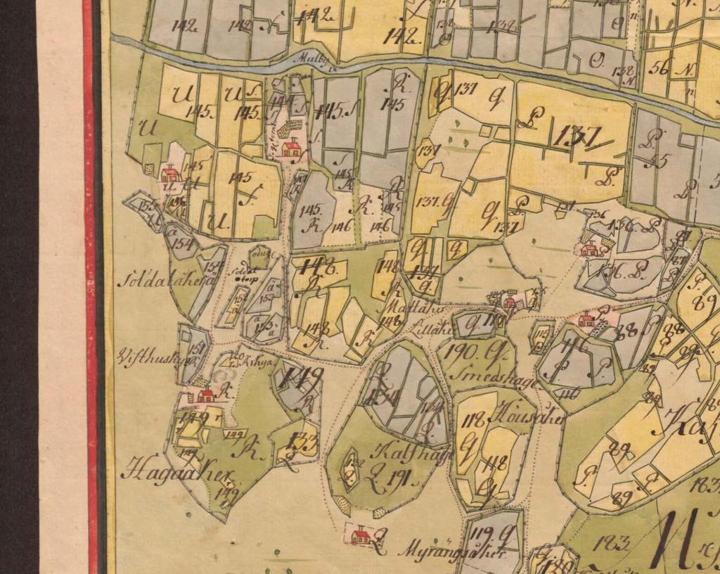 Muulo ja Jupp vuonna 1758 laaditulla kartalla.