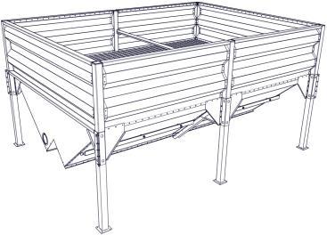 2.2.1. Tuplaelementtisiilo 18m³ 2.2.1. Double element hopper 18m³ Tee tolppien jalkoihin kolot (A) mistä vesi pääsee pois tolpista.