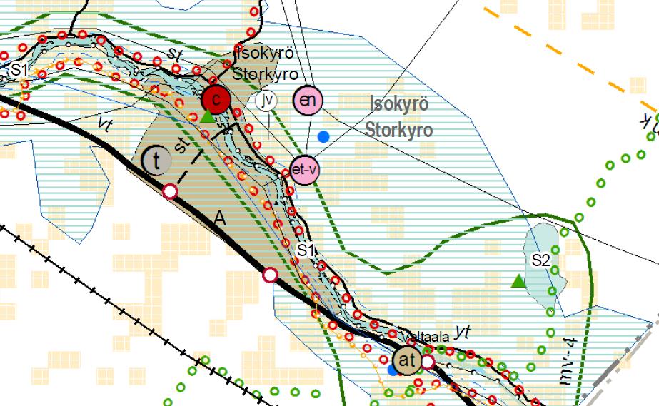 FCG SUUNNITTELU JA TEKNIIKKA OY Selostus, valmisteluvaihe 9 (19) Kuva 7 Ote Pohjanmaan maakuntakaavasta. Suunnittelualue on osoitettu likimääräisesti punaisella nuolella kartalla.