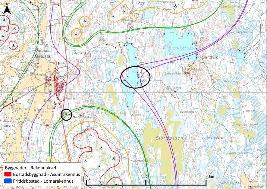 Hankevaihtoehto 2: Hankevaihtoehdon 2 ja Metsälä-hankkeen yhteisten äänilaskelmien tulos muistuttaa hämmästyttävästi hankevaihtoehdon 1 tulosta.