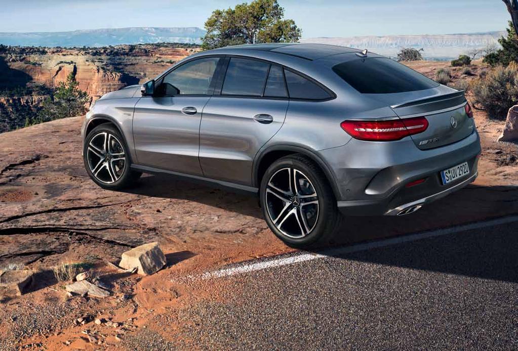 19 Mercedes-AMG GLE 43 4Matic Coupé Vielä enemmän tehoa, enemmän adrenaliinia: edistykselliset voimansiirtotekniikat, jarrujen ja pakoputkiston urheilullinen versio sekä erityiset alustakomponentit