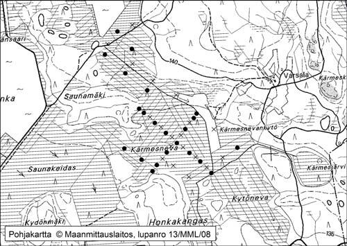 Tapio Toivonen ja Onerva Valo 36. Kärmesneva Kärmesneva (kl. 2211 02, x = 6872,1, y = 2427,4) sijaitsee noin 26 km Kankaanpään keskustasta koilliseen, lähellä Jämijärven rajaa.