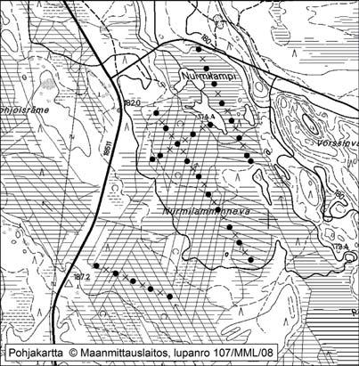 Pyhännällä tutkitut suot ja niiden turvevarat, Osa 1 51. Nurmilamminneva Nurmilamminneva (kl.