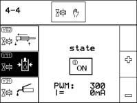 Komfort-hallintalaite Analogisten käyttölaitteiden diagnoosi (esim. paineenrajoitusventtiili) Virtaa (ma) voidaan säätää pulssileveysmodulaation arvolla PWM (promilleina).