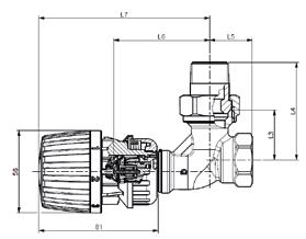 Mitat Malli RA-DV Ulkokulma / RA2990-anturi ISO 7-1 DN D d 2 L 1 L 2 L 3 L 4 L 5 L 6 L 7 Arc.