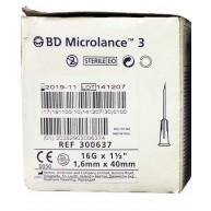 BD300637 injektionsnål, 16 G 1,7 x 40 mm, vit, 100 st The sterile,