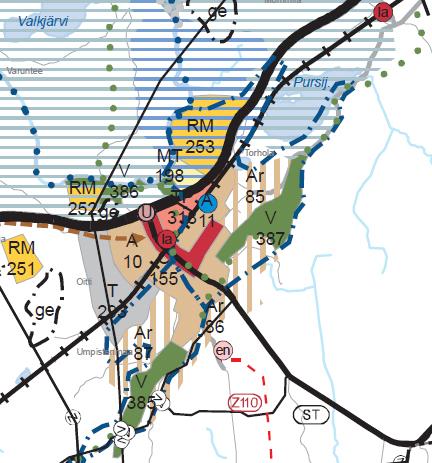 Ote Kanta-Hämeen maakuntakaavojen yhdistelmäkartasta ja maakuntakaavan 2040