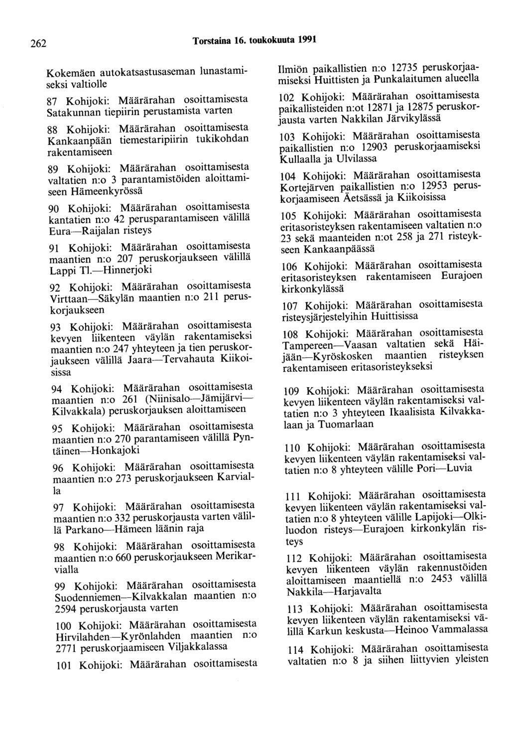 262 Torstaina 16.