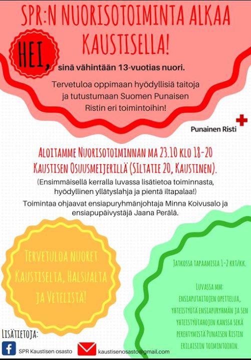 ISSE TIEDOTTAA JOULULAHJAKERÄYS SPR Kaustisen osasto järjestää yhdessä muiden paikallisten toimijoiden kanssa joululahjakeräyksen Kaustisen, Vetelin ja Halsuan alueella.