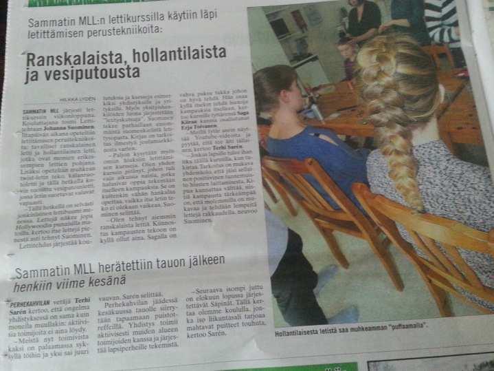 Kevään kurssilla oli 10 osallistujaa, syksyllä 9. 17.5.2015 yhdistys järjesti Lettitehtaan perustasoisen letityskurssin Iidan kammarissa. Osallistujia oli 10 letittäjää letitettävineen.