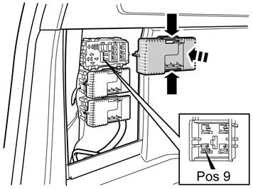 16 Ota sarjaan kuuluva 15 A:n varoke ja asenna se moduulin paikkaan 9. Asenna kansi paikalleen. IMG-264452 17 Kohdat 17-24 koskevat w0946 jälkeen valmistettuja autoja.