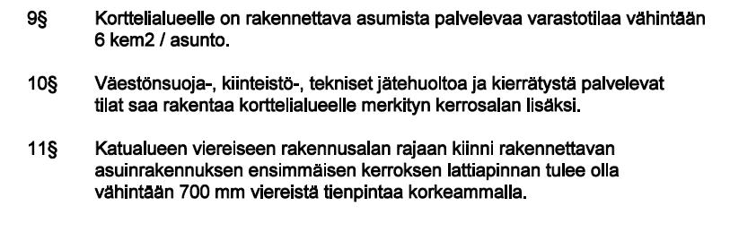 kevyenliikenteenväylä on osoitettu osin pp/t ja