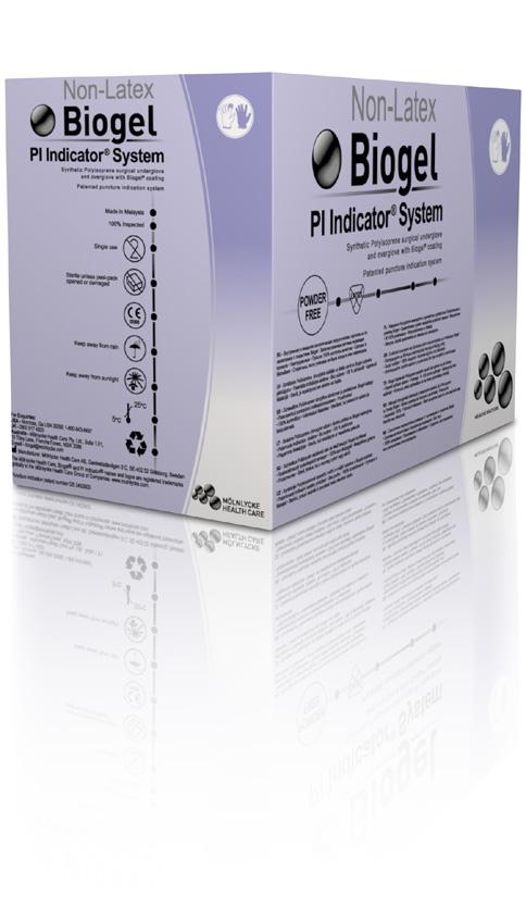 14 Pyrogeeniton valikoima jokaisen Biogel-käsine-erän endotoksiinitaso on testattu alhaiseksi (alle 20 EU/pari).