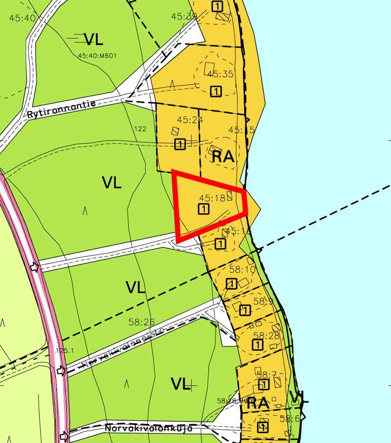 VOIMASSA OLEVA YLEISKAAVA Yläpuolella olevassa kartassa on esitetty suunnittelualueen voimassa oleva yleiskaavatilanne. Alueen yleiskaavan on kunnanvaltuusto hyväksynyt 17.1.2005.