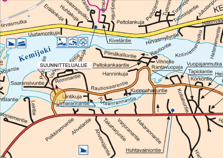 Rautiosaari sijaitsee n. 15 kilometriä Rovaniemen keskustasta lounaaseen.