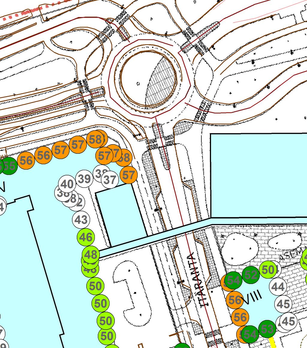 2030, LAeq 22-7 rakennusten julkisivuilla.