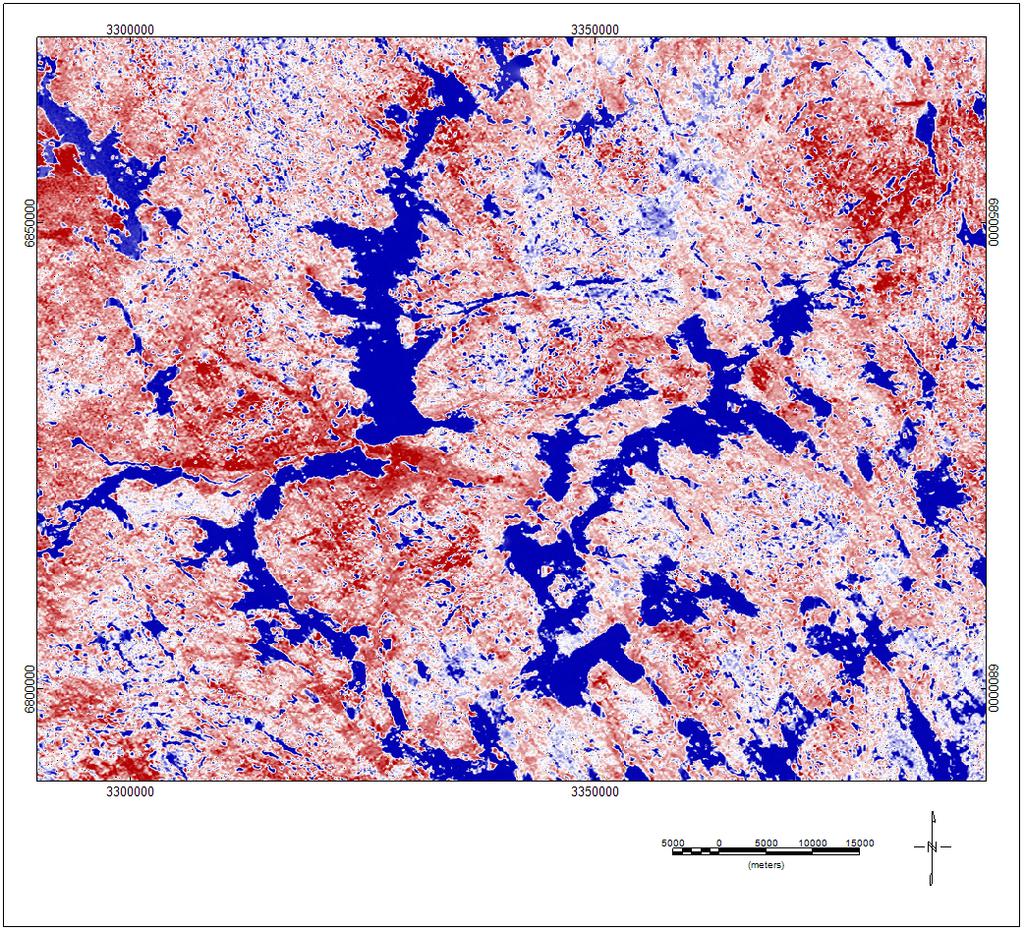 Q20/2009/30 8 3.3 Säteilykartat Kokonaissäteilyn voimakkuus TAATA-alueella heijastaa kivilajivaihtelua alueilla, joissa kallioperä on hyvin paljastunutta (kuva 7).