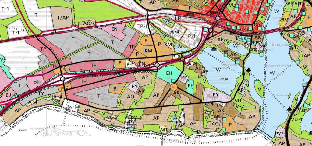 FCG SUUNNITTELU JA TEKNIIKKA OY Loppuraportti 5 (36) 31.5.2017 Yleiskaava 2015 Tarkastelu- ja suunnittelualueella on voimassa kaupunginvaltuuston 7.10.2002 hyväksymä oikeusvaikutteinen yleiskaava.