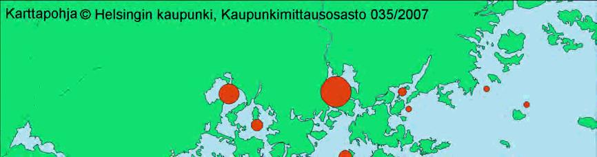 Kuva 4.17. Veden hygieeninen laatu Helsingin ja Espoon edustan merialueella 2008.