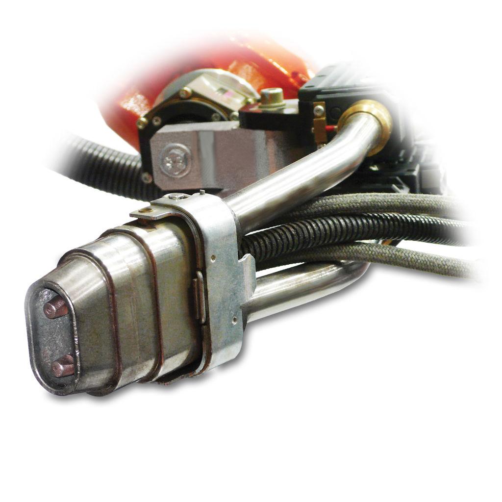 DT400L Wire feeder Vasemmanpuoleinen langansyöttölaite automatisoituun hitsaukseen varustettuna luotettavalla 4-pyöräisellä langansyöttömekanismilla ja täysmetallisilla syöttöpyörillä.