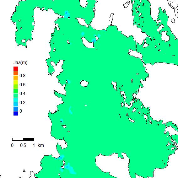 jäätilanne ilman lämpöpäästöä jäätilanne lämpöpäästöllä jää muutos