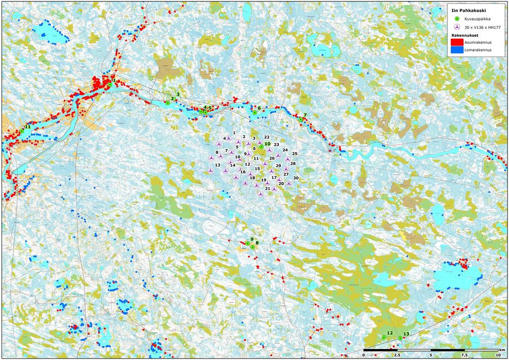 FCG SUUNNITTELU JA TEKNIIKKA OY Näkymäalueanalyysit ja havainnekuvat Kuva 1.