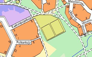 ja kesällä kaukalossa on skeittipaikka (luokka 2). Huoltorakennus ei kuulu alueurakkaan.