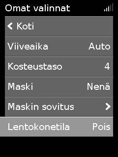 Matkustaminen Voit ottaa AirSense 10-laitteesi mukaasi aina, kun matkustat. Huomioitavia seikkoja: Käytä mukana toimitettua kuljetuslaukkua, jotta laitteen vaurioituminen estetään.