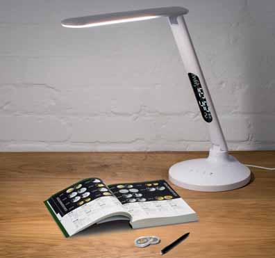 114 LED pöytä-lamput LED-pöytälamppu SONNE 5 LED-pöytälamppu SONNE 5 on lamppu, lämpömittari, kello, kalenteri ja herätyskello yhdessä laitteessa!