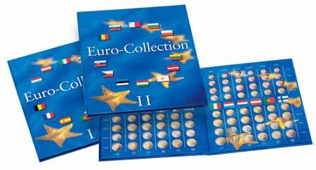 28 Keräilykansioita Euro-kolikoille NUMIS euro kolikkokansio 4-renkainen kansio sinistä muovia, sis.