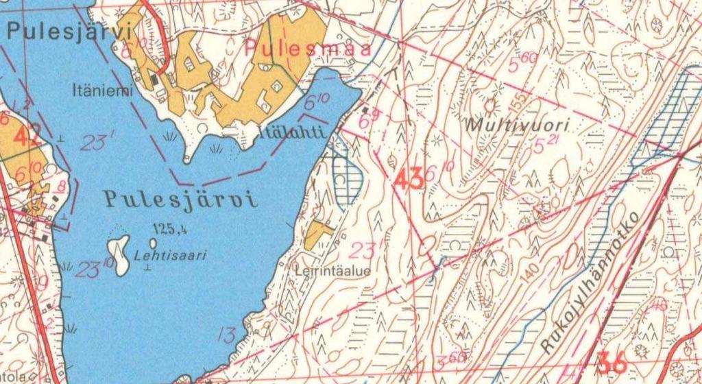 Kuva 11. Peruskartta vuodelta 1975 Maanmittauslaitos 2 Inventointityö Esitöiden yhteydessä tutustuttiin alueen luonnonympäristöön ja historiaan.