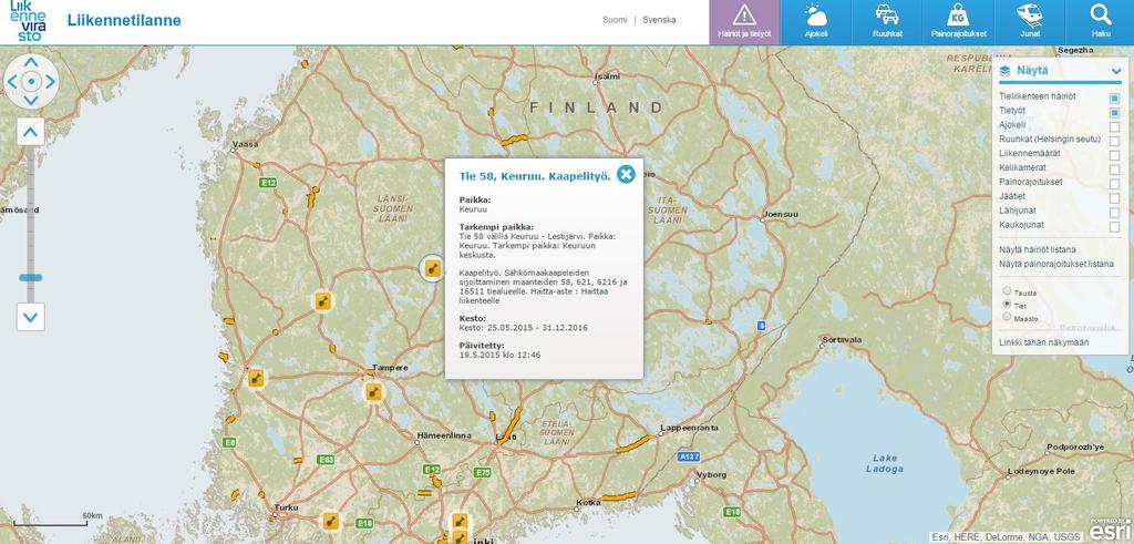 alueurakoitsijaa paremmin suoritettavista töistä, jotta he voivat ajoittaa omia paikkaus- ja ylläpitotöitään tehokkaammin.