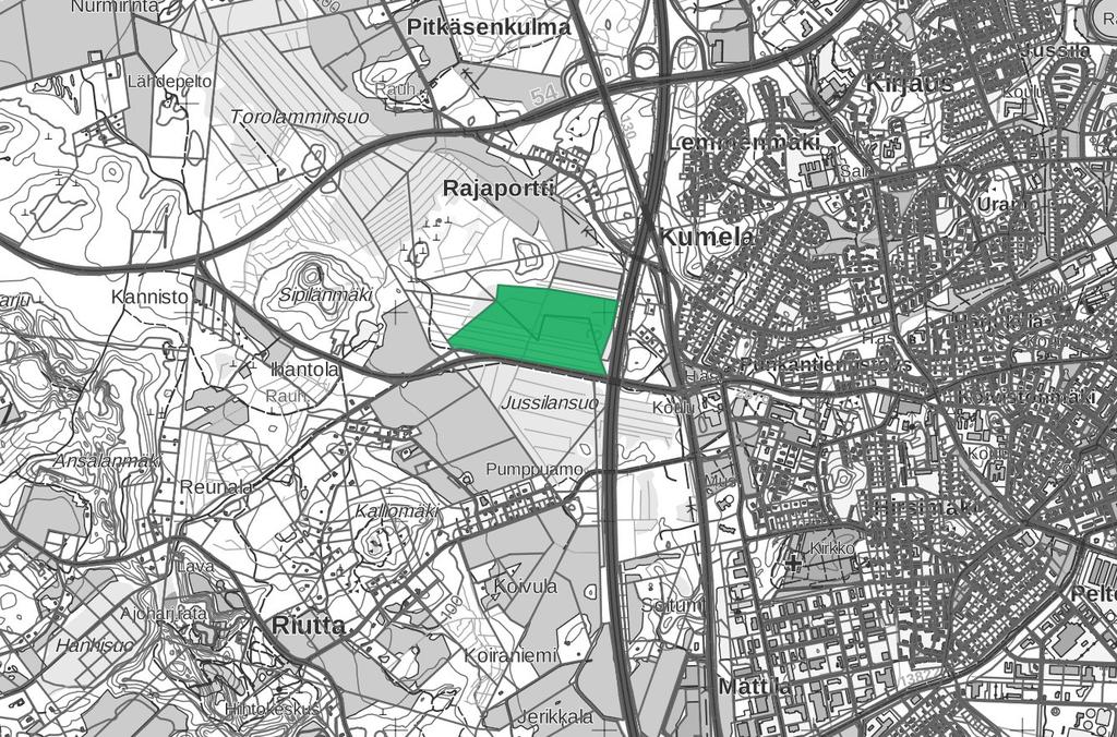 H. G. Paloheimo Oy Ympäristövaikutusten arviointiohjelma 11 (40) Kuva 2. H. G. Paloheimo Oy:n hankealue sijaitsee Riihimäen Rajaportin alueella.