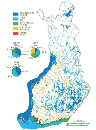 Järvet Suomessa Suomessa paljon järviä & lampia ~ 187 888 kooltaan > 5 aaria ~ 56 000 kooltaan >