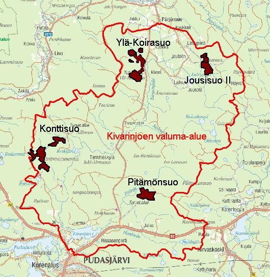 FCG Finnish Consulting Group Oy Ympäristövaikutusten arviointiselostus 8 (96) Kuva 2.4. Konttisuo ja Vapo Oy:n lähialueen hankkeet.