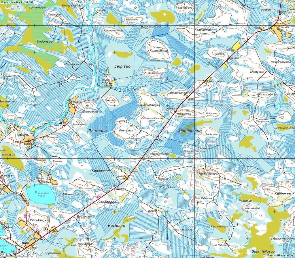 Mantilansuon turvetuotantoalueen YVA-ohjelma 9(38) Kuva 2. Mantilansuon lähiympäristö.