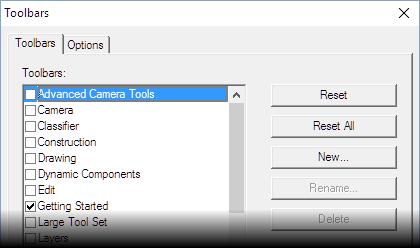 Esimerkkejä mahdollisista lisätyökaluista: Views tuo esiin kohtisuoran katselun työkalut Styles tuo vaihtoehtoja mallin pintojen värien esittämiseen Camera tuo esiin lisää zoomaustyökaluja (Mac:
