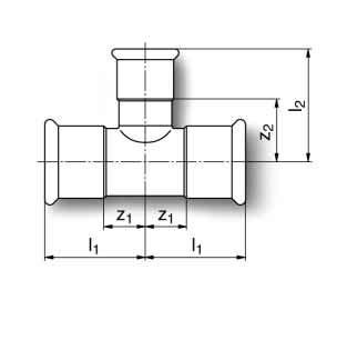 (AISI 316) T-Haara muhvi lv- l 1 l 2 1 2 määrä numero pakk.