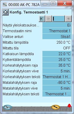 Konfigurointi - jatkoa Erilliset termostaatit 1. Erilliset termostaatit 2. Valitse haluttu termostaatti 3.