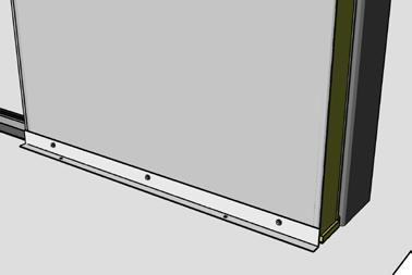 Väliseinä - pystyasennus (2/4) Asenna alareunan tukiorteen eristevilla seinän tiiveyden ja lämmöneristävyyden takaamiseksi.