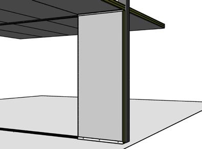 Yleensä itse paneeliin ei katon ja seinän liitoksessa asenneta kiinnikkeitä katon painumavaran vuoksi.