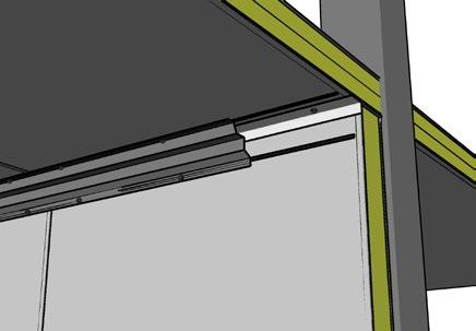 Väliseinä - pystyasennus (4/4) Eristä, tiivistä ja listoita valmis seinärakenne. Asenna tiivisteet ja tarvittaessa paloeristeet paneeliseinän ja katon väliseen liitokseen.