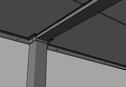 Alakaton asennus (5/5) Tiiivistä ulkoseinän ja katon liitokset. Liimaa ja kiinnitä peltirainoin seinän ja katon liittymään lämpöliikkeet salliva höyrynsulku. Teippaa pilareiden läpimenot tiiviiksi.