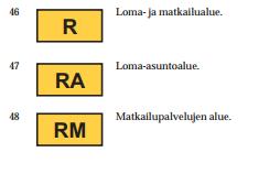 Kaavamerkinnät s. 64.